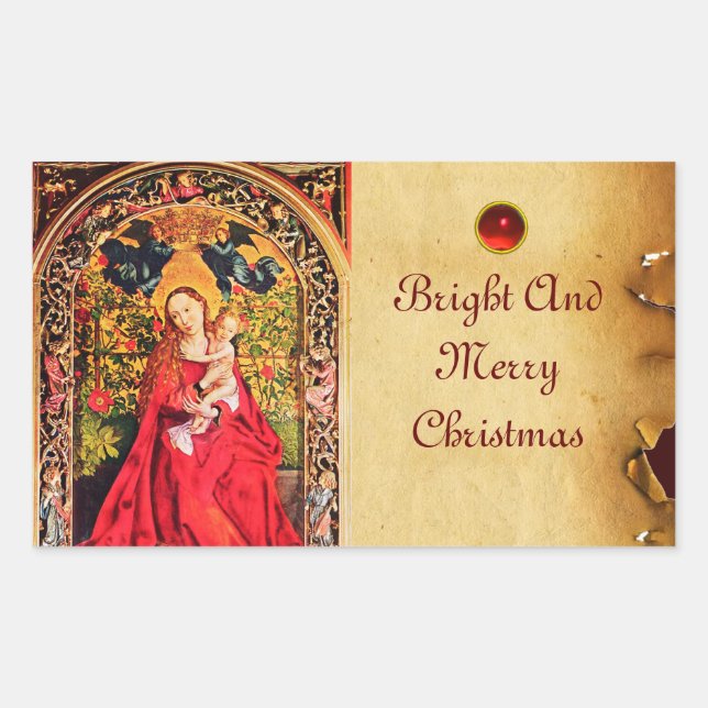 MADONNA OF THE ROSE BOWER PARCHMENT STICKER (Front)