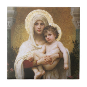 Madonna of the Roses by Bouguereau Tile
