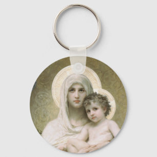Madonna of the Roses Keychain