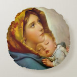 Madonna of the Streets Holy Mary Madonnina Round Pillow<br><div class="desc">Madonna of the Streets Holy Mary Blessed Virgin - art prints on various materials. A great gift idea to brighten up your home. Also buy this artwork on phone cases, apparel, mugs, pillows and more. Poster and Art Print on clothing and for your wall – various backgrounds – great print...</div>