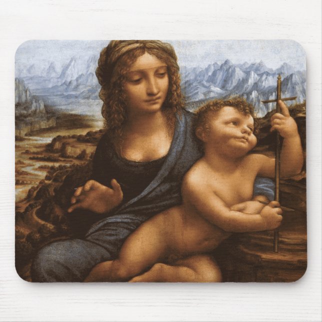 Madonna of the Yarnwinder by Leonardo da Vinci Mouse Pad (Front)