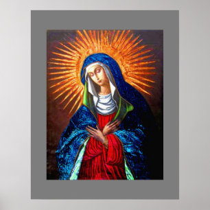 Madonna Queen of Heaven on Lace Poster