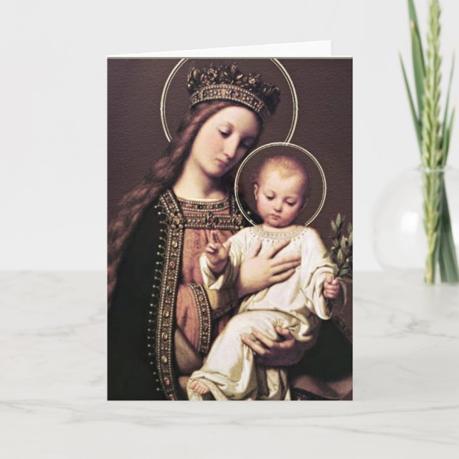 Madonna Virgin Mary and Child Jesus Card (Front)
