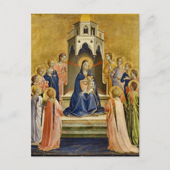 Madonna with Child and Twelve Angels, Fra Angelico Postcard (Front)