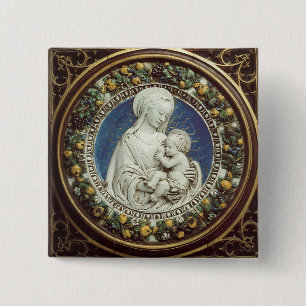 MADONNA WITH CHILD, round 2 Inch Square Button