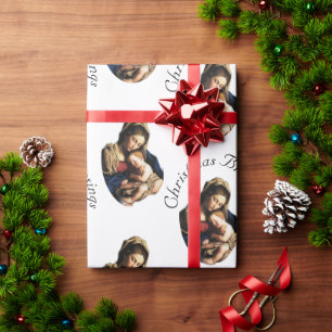 Madonna with Christ Child Customizable White Wrapping Paper