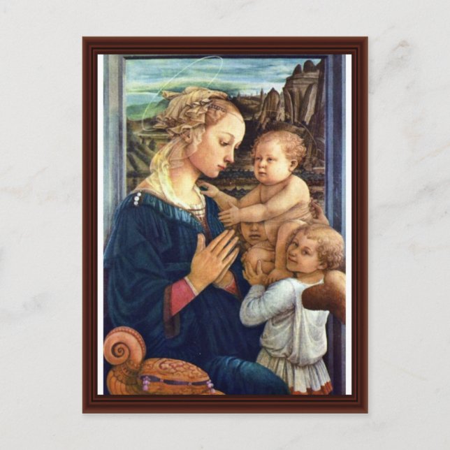 Madonna With Two Angels By Lippi Fra Filippo Postcard (Front)