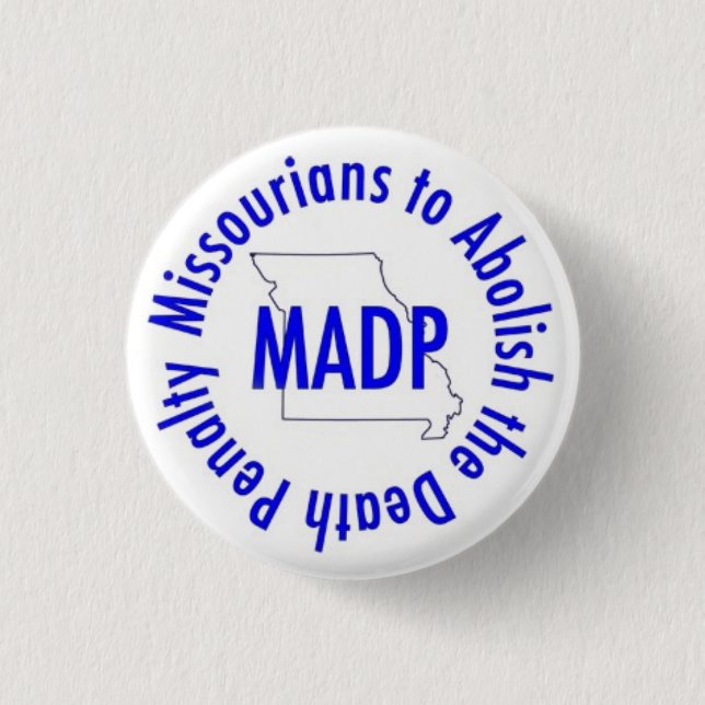MADP button, white 1 Inch Round Button (Front)