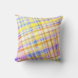 madras checks in rainbow throw pillow