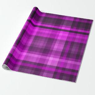 Madras Hot Pink & Black Dynamic Unique Pattern Wrapping Paper