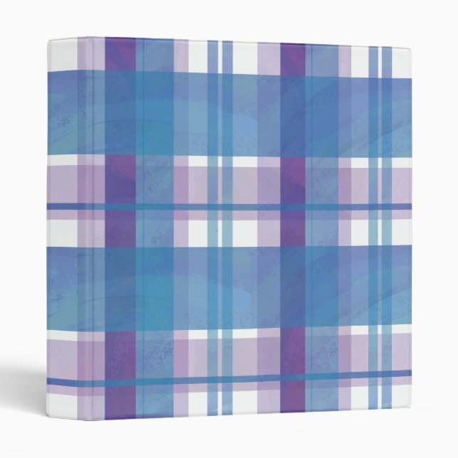 Madras Plaid Blue and Purple Binder (Front/Spine)