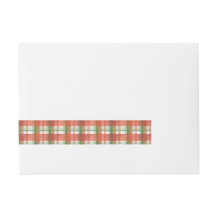 Madras Plaid Blue and Purple Wraparound Address Label