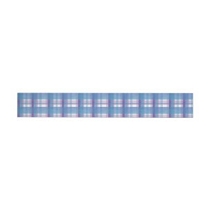 Madras Plaid Blue and Purple Wraparound Address Label