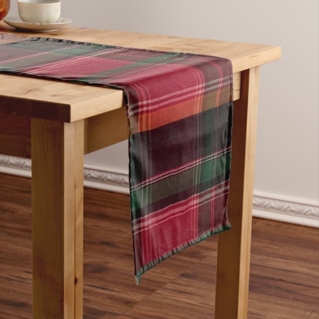 Madras Plaid Caribbean Virgin Islands USVI Long Table Runner (In Situ)