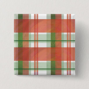 Madras Plaid Christmas 2 Inch Square Button
