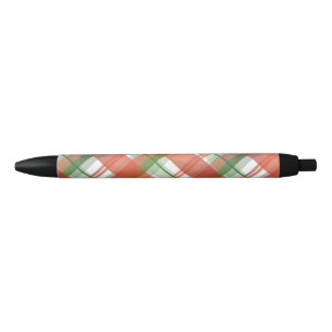 Madras Plaid Christmas Black Ink Pen