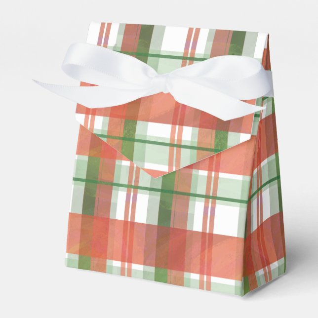 Madras Plaid Christmas Favor Box (Front Side)