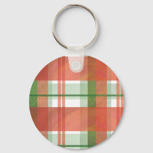 Madras Plaid Christmas Keychain