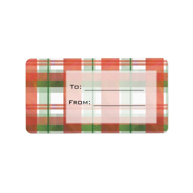 Madras Plaid Christmas Label (Front)