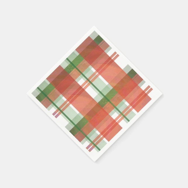 Madras Plaid Christmas Napkin (Corner)