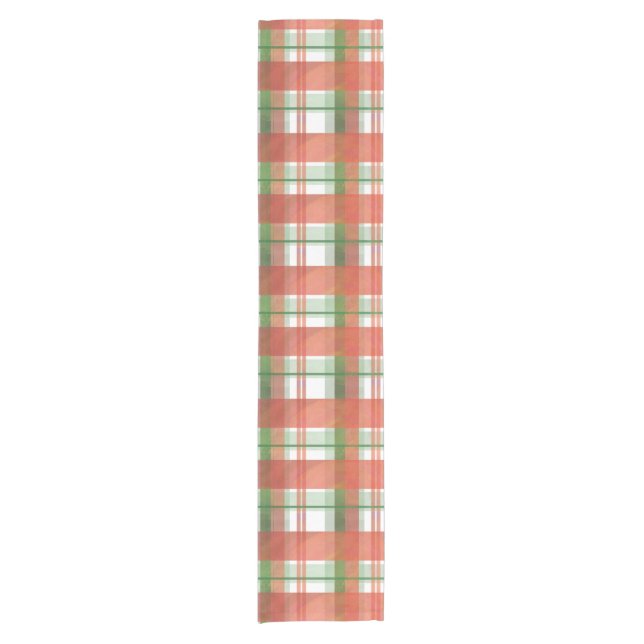 Madras Plaid Christmas Short Table Runner (Front)