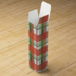 Madras Plaid Christmas Wine Box<br><div class="desc">Festive Red and Green Madras Plaid makes a fashionable holiday statement. Our unique design feautres our signature textures and colours in an overlapping pattern in various sized horizontal and vertical bands of Christmas green and red. Perfect for decorating your home, nursery, or office this holiday season. Custom designs available.</div>