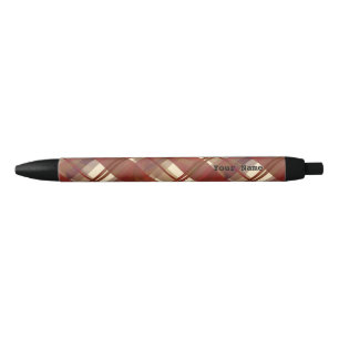 Madras Plaid Fall Red Black Ink Pen