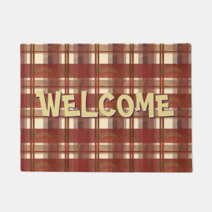 Madras Plaid Fall Red Doormat