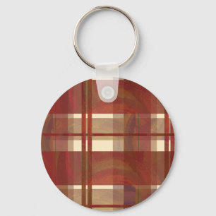 Madras Plaid Fall Red Keychain