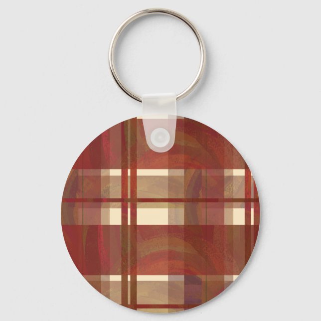 Madras Plaid Fall Red Keychain (Front)