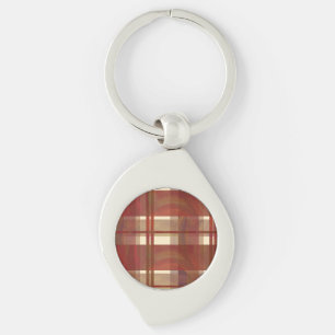 Madras Plaid Fall Red Keychain