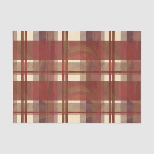 Madras Plaid Fall Red Tissue Paper (Front)