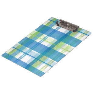 Madras Plaid Green and Blue Clipboard