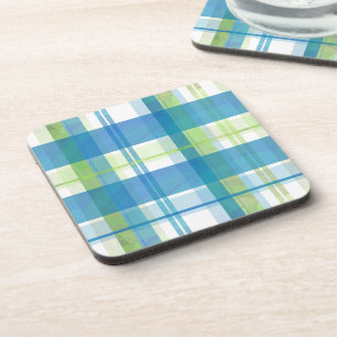 Madras Plaid Green and Blue Coaster