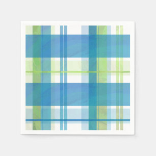 Madras Plaid Green and Blue Napkin