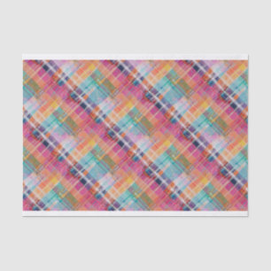 Madras Plaid, Purple, Pink Aqua Tissue Paper