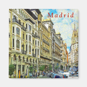 Madrid. Architecture of Gran Vía. Magnet