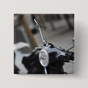 Madrid, black Vespa scooter 2 Inch Square Button