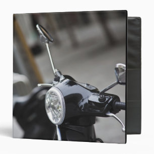 Madrid, black Vespa scooter Binder