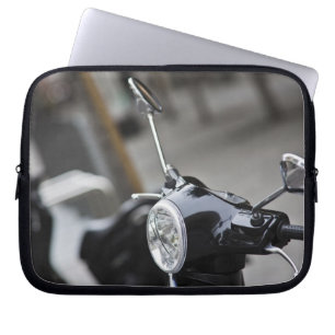 Madrid, black Vespa scooter Laptop Sleeve