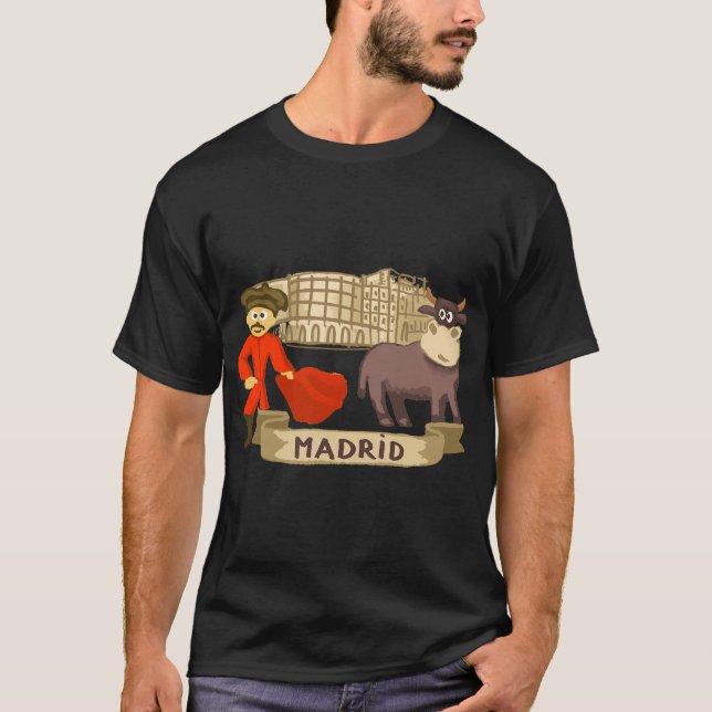 Madrid Bullfighting Bull Spain T-Shirt (Front)
