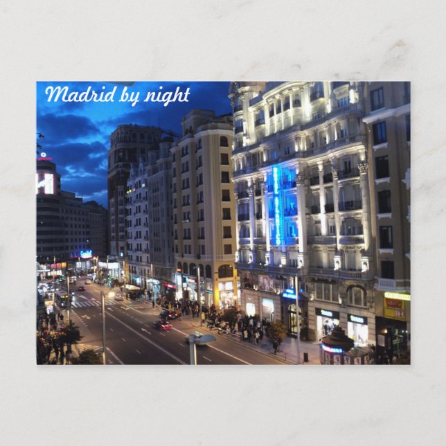 Madrid by night postcard (Front)