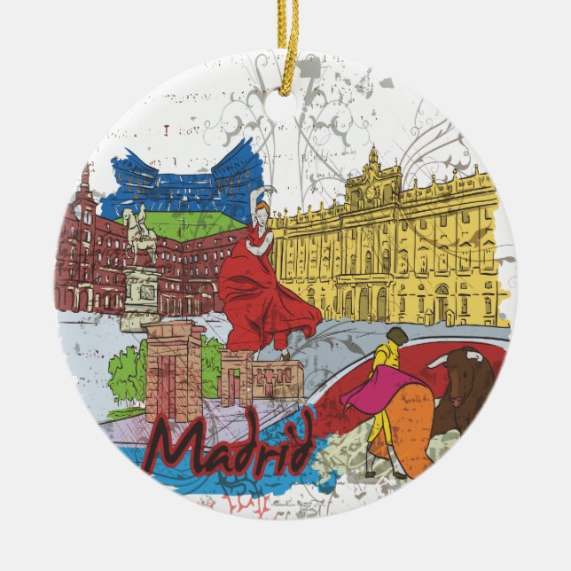 Madrid Ceramic Ornament (Front)