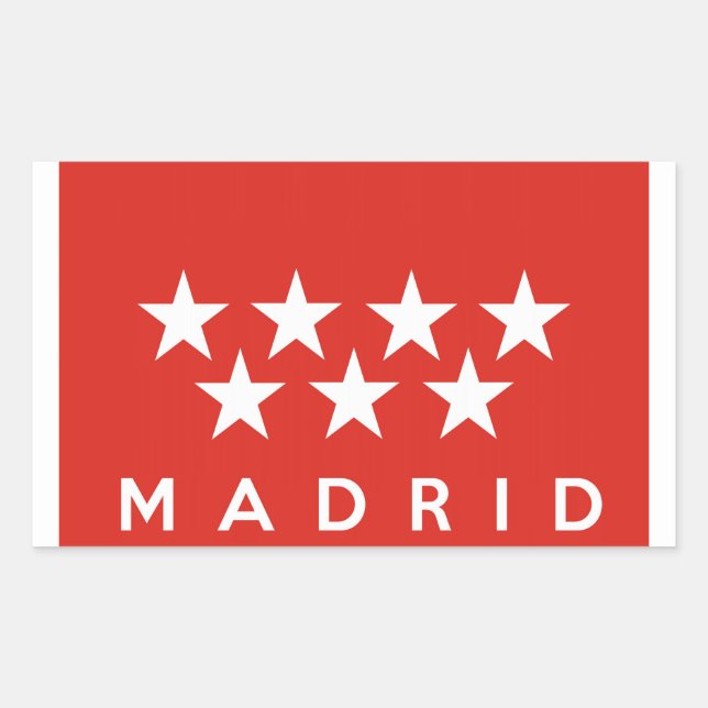 madrid city flag spain country text name sticker (Front)