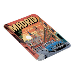 Madrid city spain, vintage travel souvenirs, gifts magnet