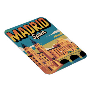 Madrid city spain vintage travel souvenirs, gifts magnet