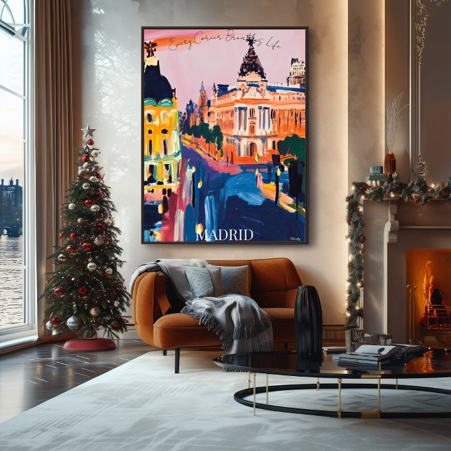 Madrid Cityscape with Iconic Streets in Fauvist Poster (Creator Uploaded)