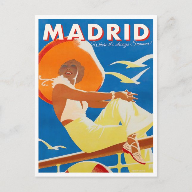 Madrid Espagne carte postale voyage vintage (Devant)