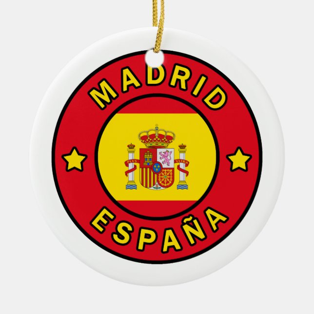 Madrid España Ceramic Ornament (Front)