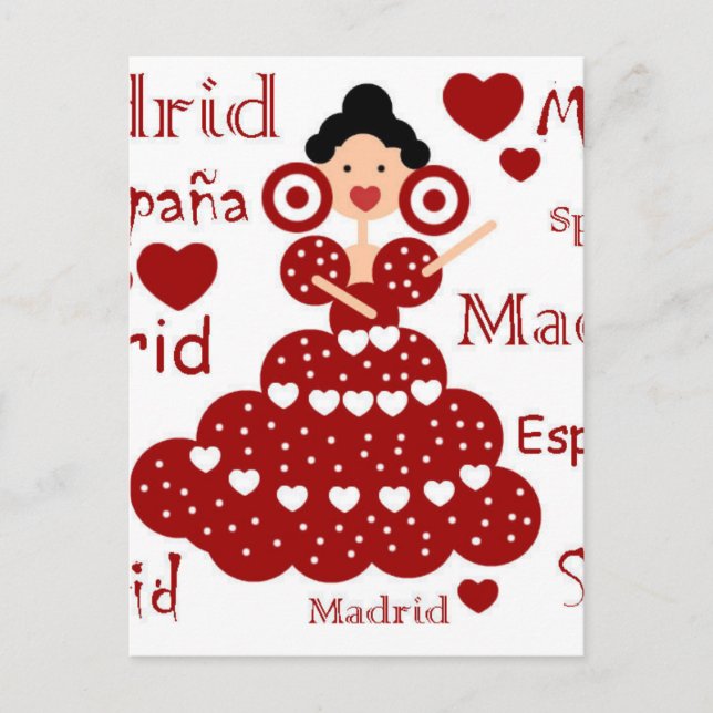 Madrid España muñeca flamenca Postcard (Front)